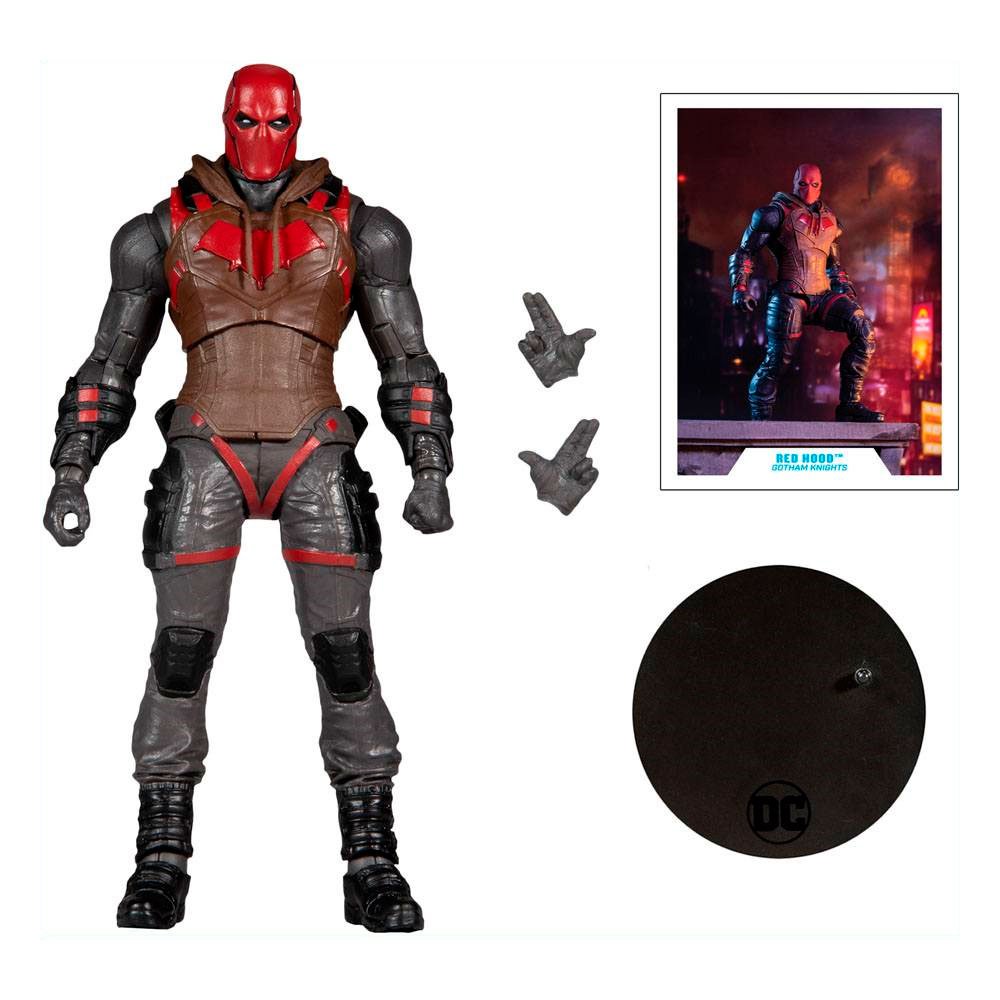 Figura Red Hood McFarlane Toys con accesorios intercambiables y base para exhibición Figura Red Hood McFarlane Toys con accesorios intercambiables y base para exhibición